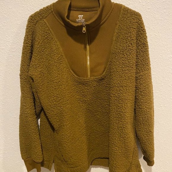 aerie Sweaters - Aerie Oversized Sherpa Quarterzip Pullover Jacket